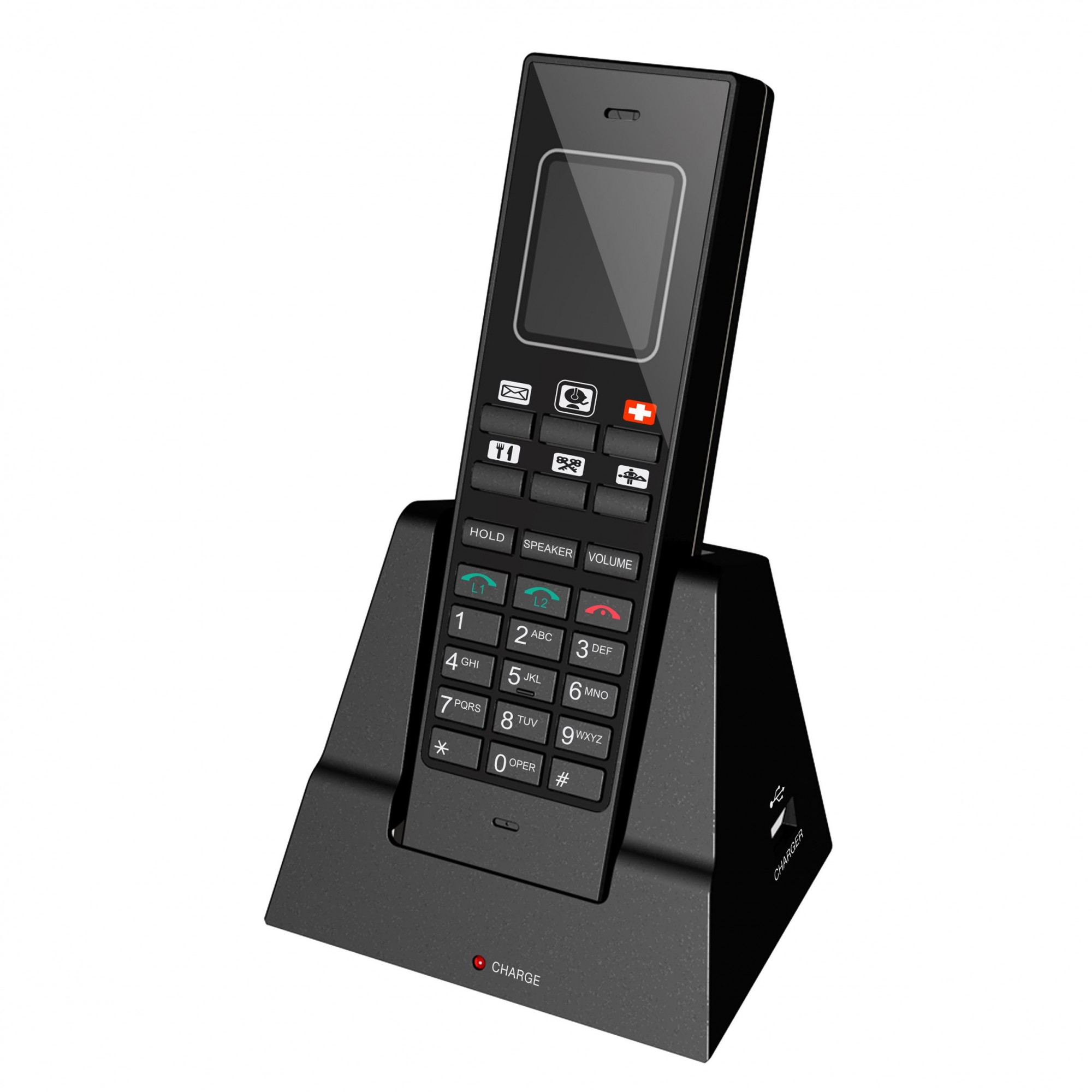 Dual-Line IP Cordless Handset with Stand-up Base Charger (extension) – GR-8206-SPBU